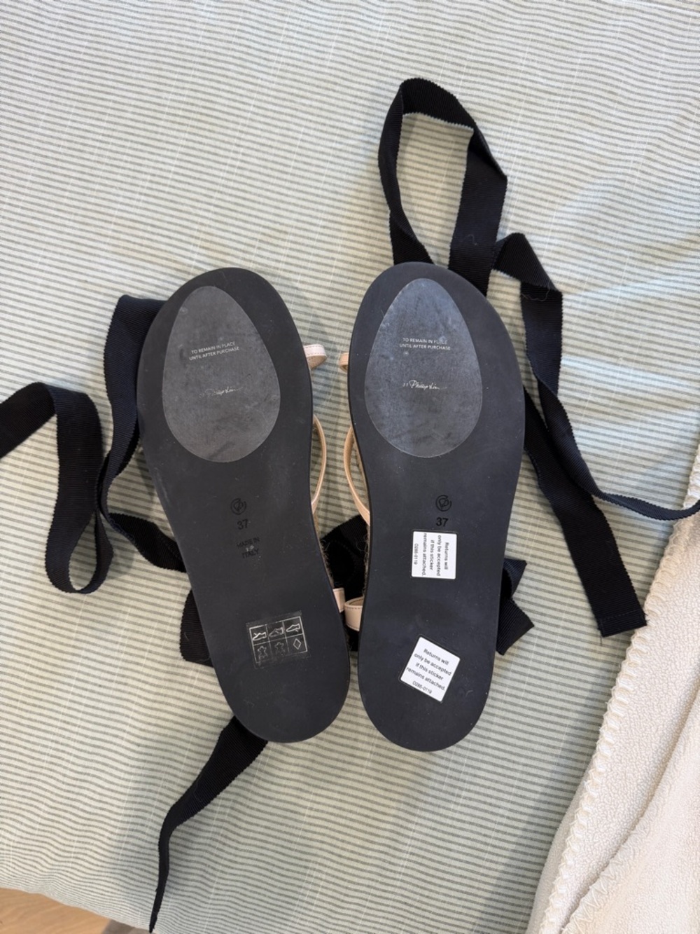 3.1 Phillip Lim Espadrille Wrap Sandals in Nude and Black - Picture 5 of 5